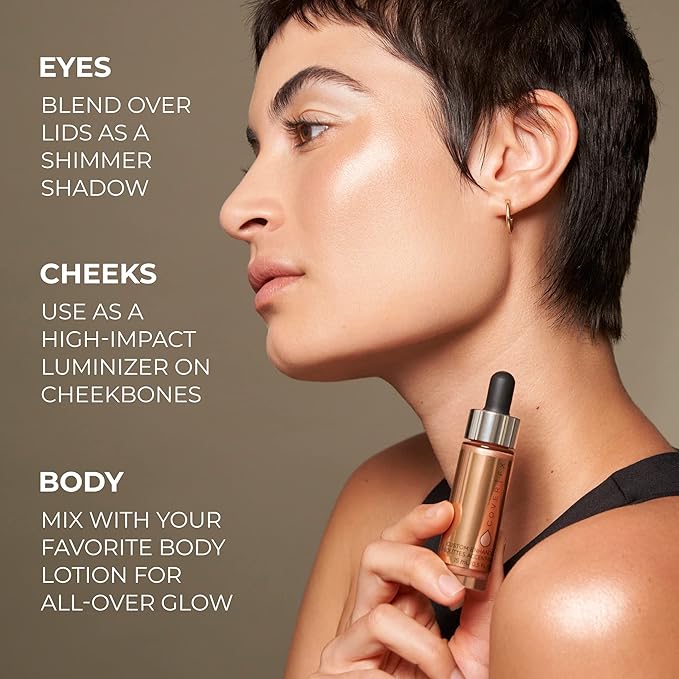 COVER FX Custom Enhancer Drops - Rose Gold: Bronzed Pink Finish - 15mL - Radiant Glow - Liquid Highlighter-VivaGrace Women