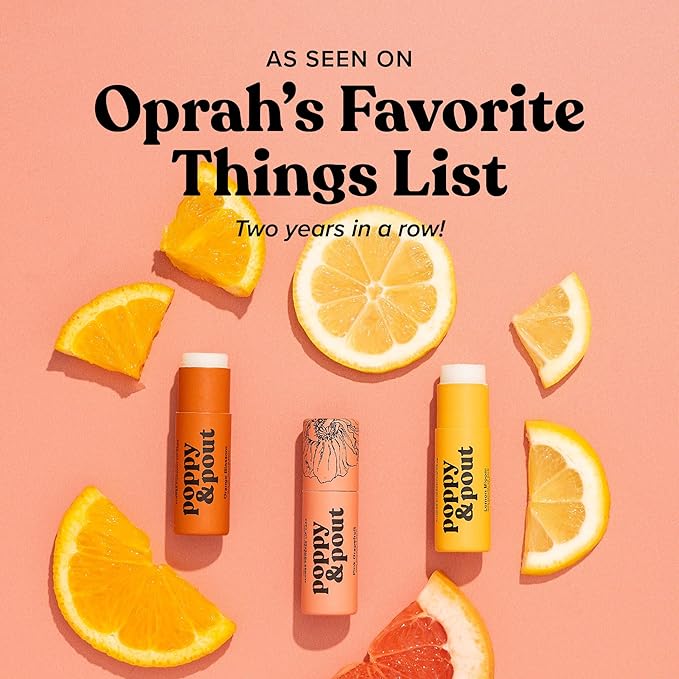 Poppy & Pout Lemon Bloom Jumbo Lip Balm | All Natural Lip Balms & Moisturizers | Hydrates with Beeswax, Vitamin E, Organic Coconut Oil | Cruelty-Free | Lip Balm in Recyclable Cardboard Tube-VivaGrace Women