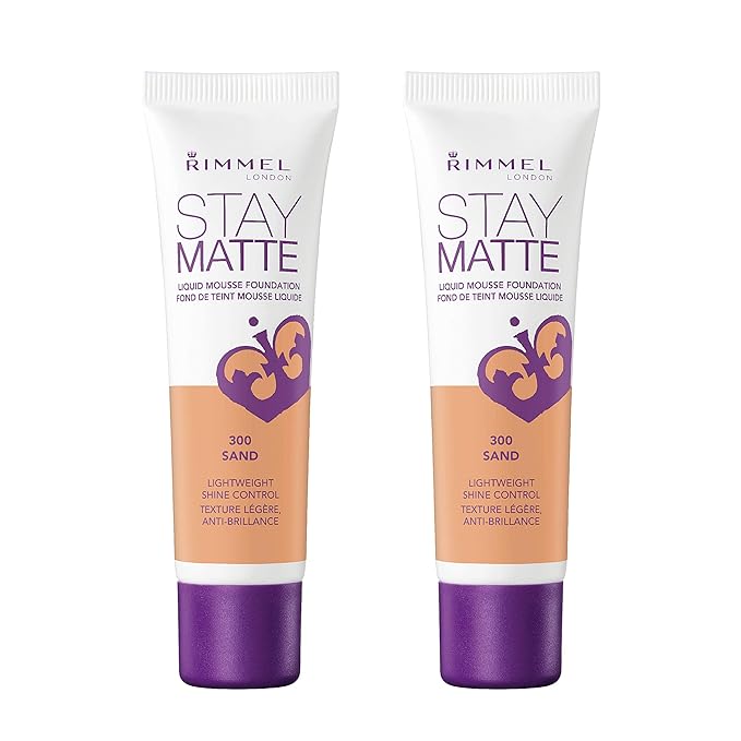 Rimmel Stay Matte Liquid Foundation, Sand, 1 Fl Oz, 2 Count (Pack of 1)-VivaGrace Women