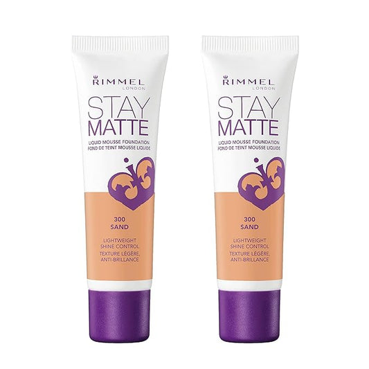Rimmel Stay Matte Liquid Foundation, Sand, 1 Fl Oz, 2 Count (Pack of 1)-VivaGrace Women