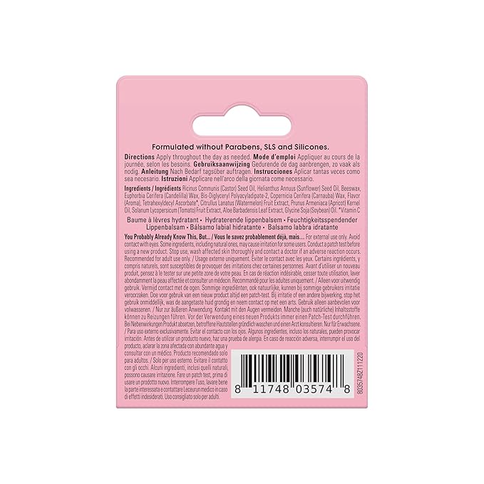 Yes To Watermelon Hydrating Lip Balm, Refreshing Non-Sticky Formula That Restores Dry Cracked Lips & Locks In Moisture, With Apricot Kernel Oil & Antioxidants, Natural & Cruelty Free, 0.15 Oz, 3-Pack-VivaGrace Women
