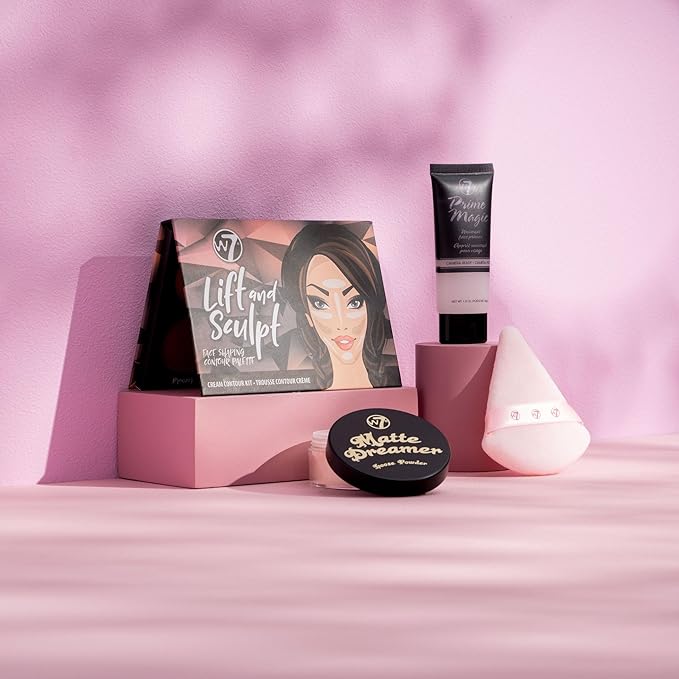W7 Prime Magic Set - 4 Piece Set - Prime, Contour & Face Powder Makeup Bundle-VivaGrace Women