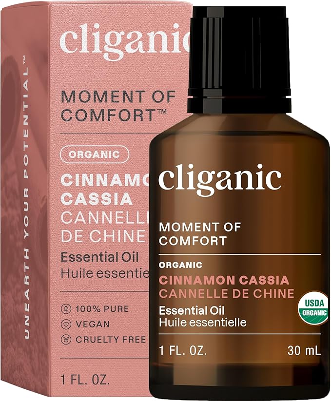 Cliganic Organic Cinnamon Cassia Essential Oil, 1oz - 100% Pure Natural Undiluted, for Aromatherapy | Non-GMO Verified (Packaging May Vary)-VivaGrace Women