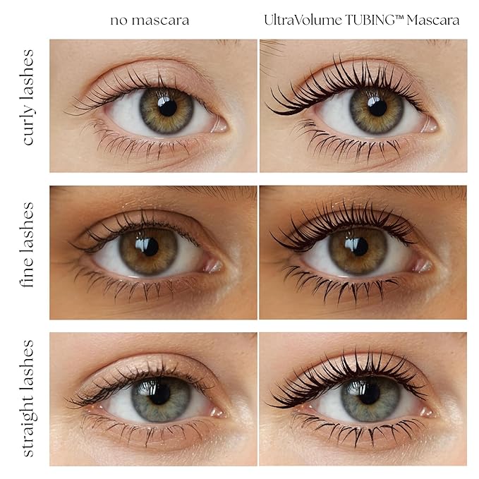 Blinc UltraVolume Tubing Mascara, Volumizing, Lengthening and Curling Mascara, Ultra-Longwearing Washable, Clean, Vegan and Cruelty-Free, 9mL / 0.30 Fl Oz (Dark Brown)