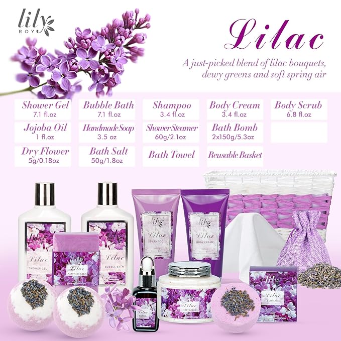 Bath & Body Gift Set for Mothers Day - Luxury 18-Piece Spa Gift Basket for Women, Pampering Bath Set with Bath Bomb | Christmas, Birthday Gifts, Perfect Holiday Gift for Her & Mom All Occasions-VivaGrace Women