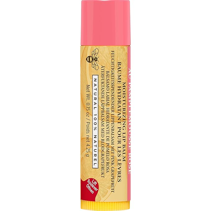Burt's Bees Lip Balm - Pink Grapefruit, Lip Moisturizer With Responsibly Sourced Beeswax, Tint-Free, Natural Origin Conditioning Lip Treatment, 2 Tubes, 0.15 oz.-VivaGrace Women