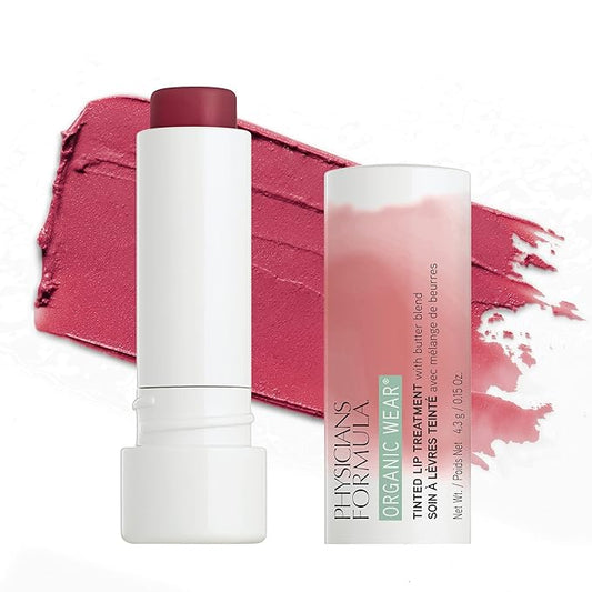 Physicians Formula Organic Wear All Natural Tinted Lip Balm Treatment, Red Berry Me | Dermatologist Tested, Clinicially Tested-VivaGrace Women
