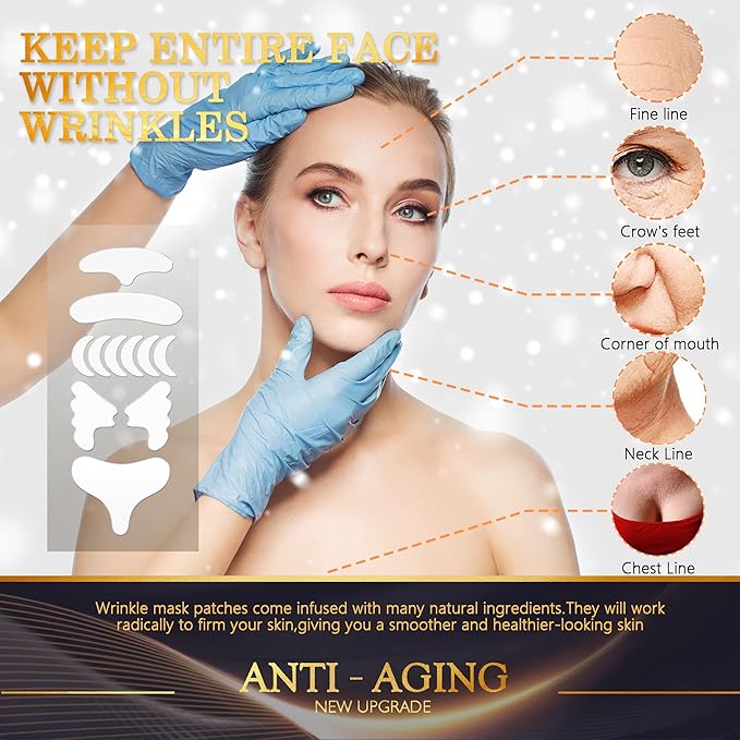 Neck Wrinkle Patches – Reusable Silicone Patches for Chest, Forehead, Under Eye, Neck, Nasolabial Folds – Anti Wrinkle Pads for Firming, Smoothing Fine Lines, Anti-Aging Skincare, 11 Pcs-VivaGrace Women