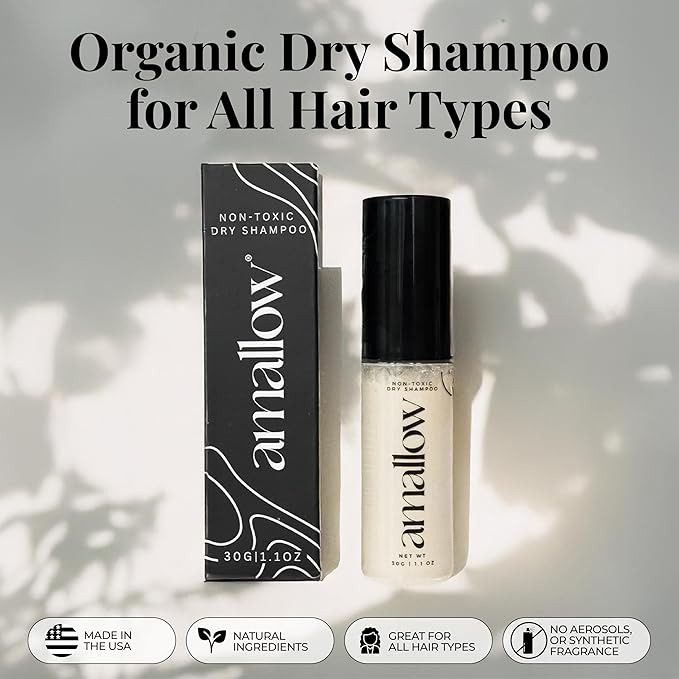 Amallow - Non Toxic Dry Shampoo Powder – With Organic Ingredients - Arrowroot, Bentonite Clay, Aloe Vera, & Essential Oils – No Talc, No Aerosol - Men & Women - Great For Travel-VivaGrace Women