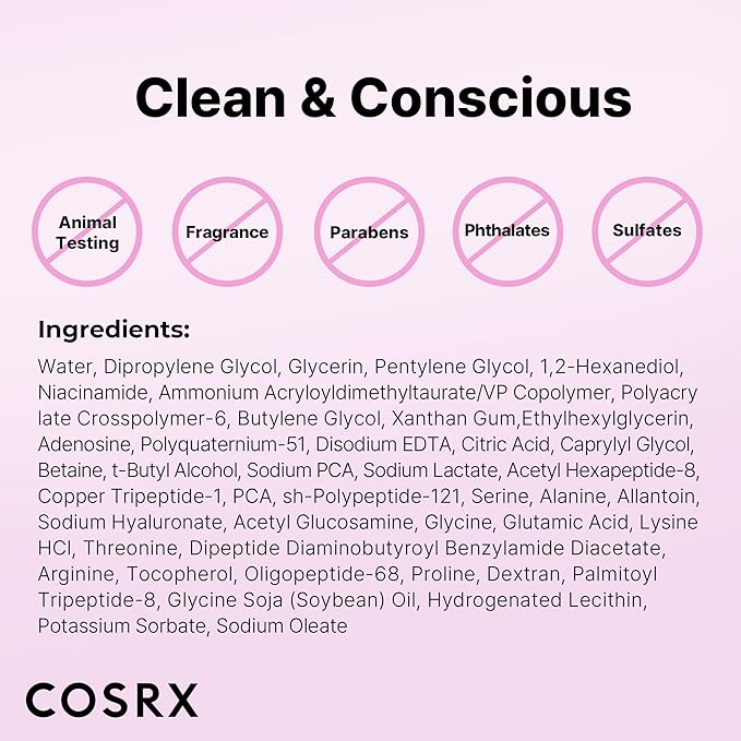 COSRX 6X Peptide Collagen Booster Toner Serum 150mL/5.07 Fl.Oz, Skin Renewal Boosting Facial Essence, Niacinamide & Hyaluronic Acid for All Skin Types, Korean Skincare, Paraben Free-VivaGrace Women