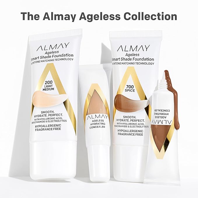 Almay Anti-Aging Concealer, Face Makeup with Hyaluronic Acid, Niacinamide, Vitamin C & E, Hypoallergenic-Fragrance Free, 030 Medium, 0.37 Fl Oz-VivaGrace Women