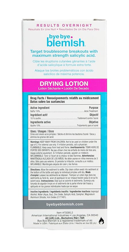 Bye Bye Blemish Acne Drying Lotion, Reduce Pimples Overnight 1oz, 1-Pack-VivaGrace Women