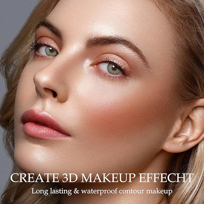 Boobeen Highlight and Contour Stick Dual-ended Contouring Cream Makeup Pencil Kit, Long Lasting & Waterproof Face Bronzer and Highlighter Makeup Stick Shadow Pen, Pack of 1-VivaGrace Women