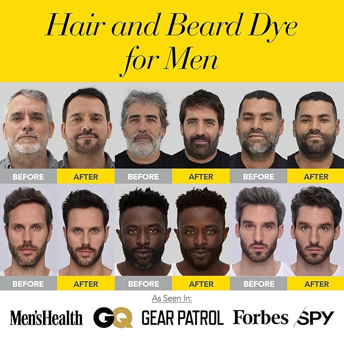 Cleverman Medium Blond All-in-One Reusable Kit for Men's Natural-Looking Gray Coverage - Professional-Quality Hair, Beard & Mustache Color, Ammonia-Free-VivaGrace Women