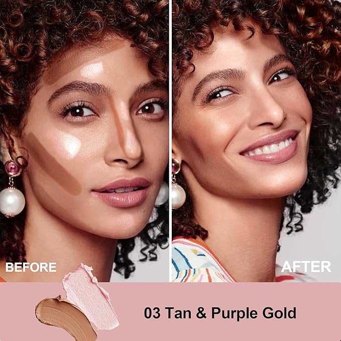 FV Cream Contour Stick, 2-in-1 Face Shaping Stick for Highlighting & Contouring, Bronzer Stick，Long Lasting & Waterproof，Non-Sticky Highlighter Makeup Pen for Medium/Tan Skin Tones, 0.26oz (7.5g)-VivaGrace Women