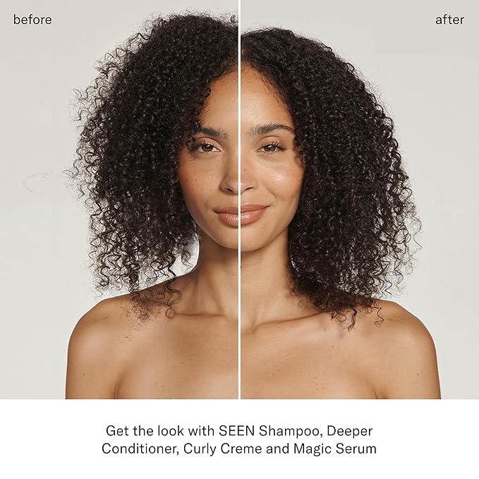 SEEN Curly Creme - Scented - Non-Comedogenic & Sulfate-Free Curl Defining Styling Hair Cream- Reduces Frizz- Heat Protectant- Safe for Sensitive Skin-VivaGrace Women