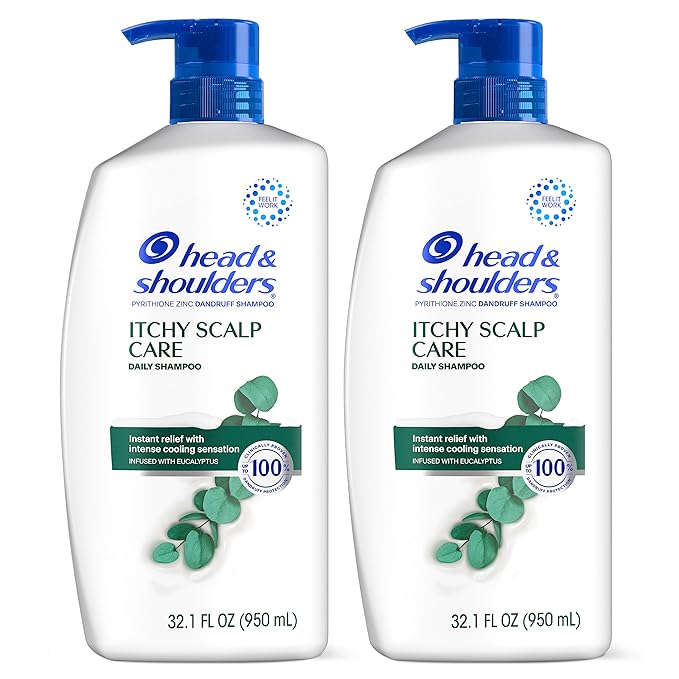 Head & Shoulders Itchy Scalp Care Dandruff Shampoo, Anti-Dandruff Treatment, Infused with Eucalyptus, 32.1 Fl Oz Each, Twin Pack-VivaGrace Women