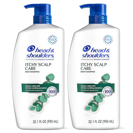 Head & Shoulders Itchy Scalp Care Dandruff Shampoo, Anti-Dandruff Treatment, Infused with Eucalyptus, 32.1 Fl Oz Each, Twin Pack-VivaGrace Women