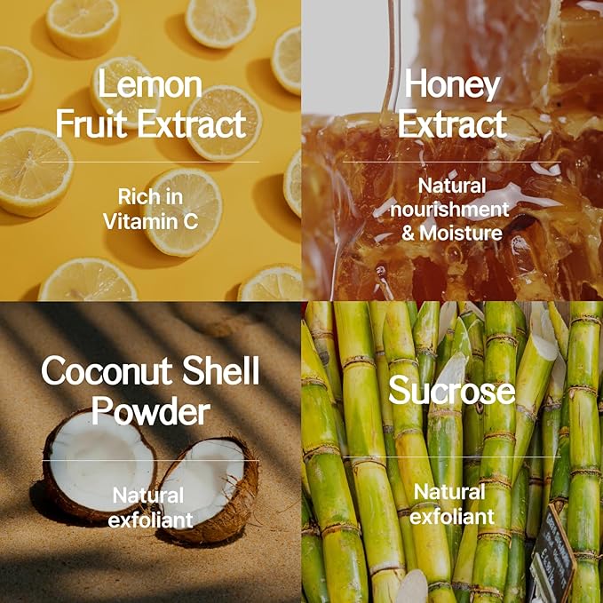 Lemon Honey Face Mask Wash-Off Pack & Scrub — 5-Minute, Exfoliating, Hydrating, Gentle for Sensitive Skin, with Manuka Honey & Lemon Extract, 3.52 oz (100 g)-VivaGrace Women