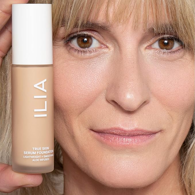ILIA - True Skin Serum Foundation | Non-comedogenic, Cruelty-Free, Vegan, Weightless Feel, Buildable Coverage, Safe For Sensitive Skin (Corsica SF3.5)-VivaGrace Women