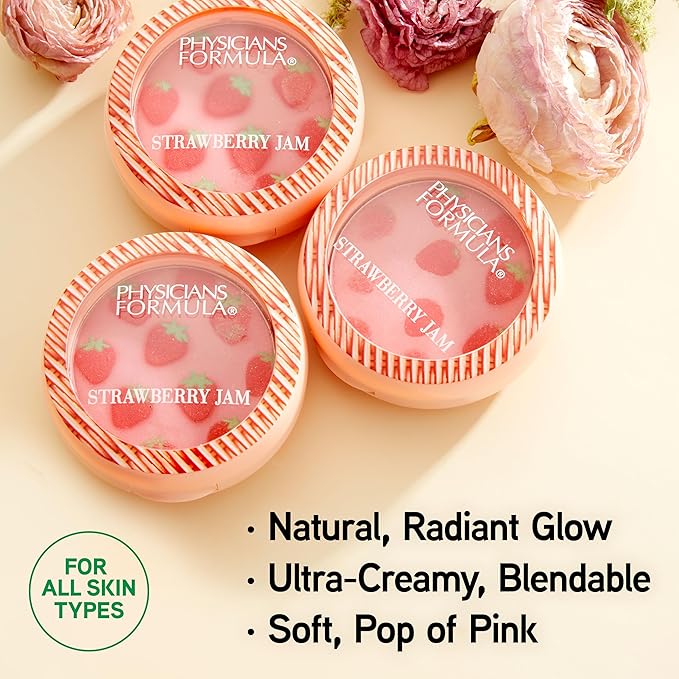 Physicians Formula Murumuru Strawberry Jam Blush Strawberry, Shimmery finish-VivaGrace Women