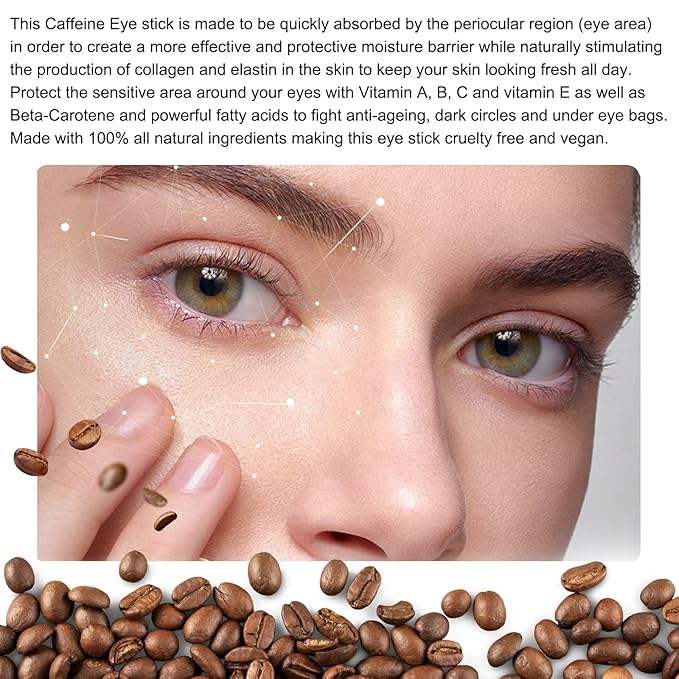 Caffeine Eye Stick, Eye Cream for Dark Circles and Puffiness, Under Eye Cream Anti Aging Hydrating, Reduce of Wrinkles, Fine Lines, Under Eye Treatment-VivaGrace Women