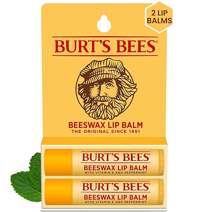 Burt's Bees Lip Balm - Original Beeswax, Lip Moisturizer With Responsibly Sourced Beeswax, Tint-Free, Natural Origin Conditioning Lip Treatment, 2 Tubes, 0.15 oz.-VivaGrace Women