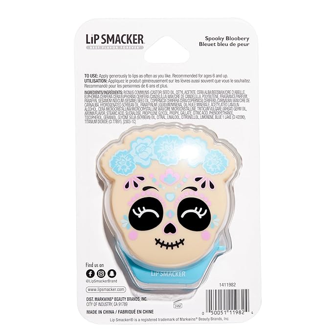 Lip Smacker Day of the Dead Lip Balm - Spooky Blooberry (Blue)-VivaGrace Women