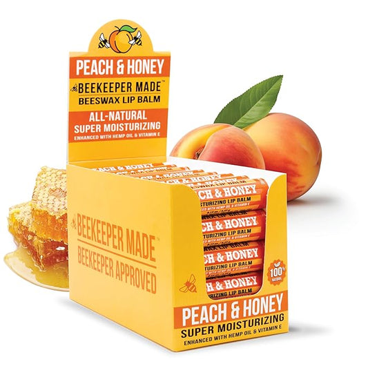 Beeswax Bulk Lip Balm, 40 Count | For Men, Women, and Children. Great for Gifts, Showers, & More (Peach)-VivaGrace Women