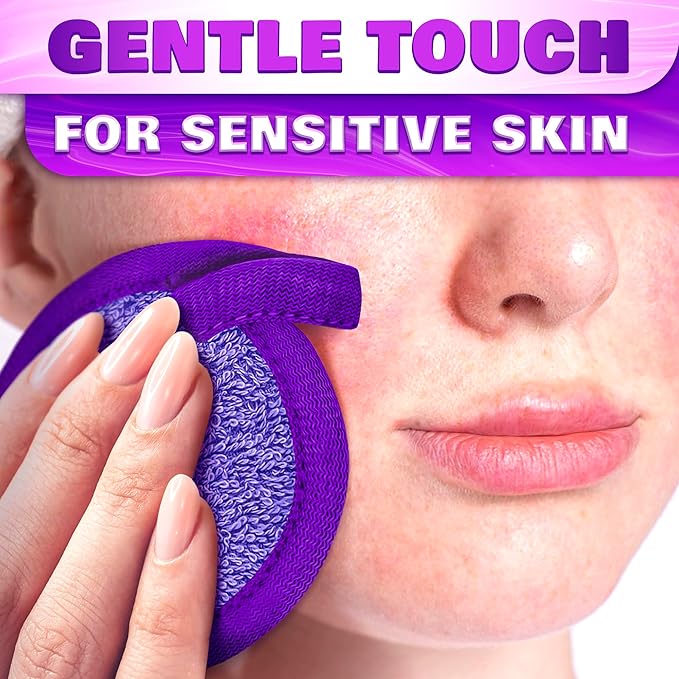Makeup Remover Cloth Exfoliating Face Scrub - 3Pcs Microfiber Cloth Facial Blackhead Remover Reusable Eye Makeup Remover Pads Face Cleansing Wipes for Women, Men - Exfoliating Washcloth Acne Wipes