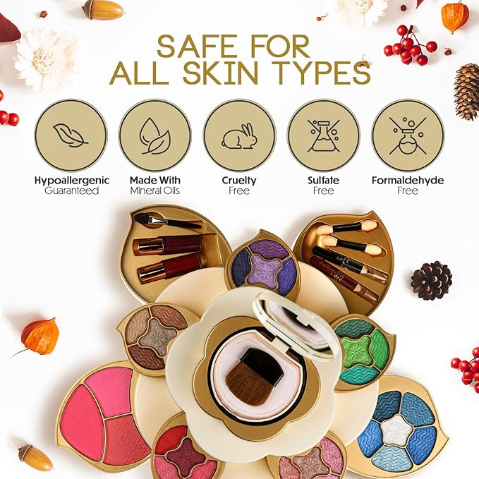 All In One Makeup Gift Kit for Woman and Teens | Makeup Flower Set with Eyeshadow Palette-VivaGrace Women