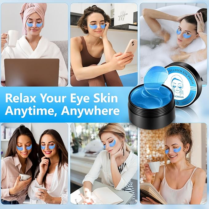 Under Eye Patches for Puffy Eyes: 30 Pairs Retinol Collagen Eye Gels Pads - Reduce Wrinkles, Puffy Eyes, Eye Bags - Skin Treatment Mask with Retinol Collagen - Anti Aging & Face Moisturizer-VivaGrace Women