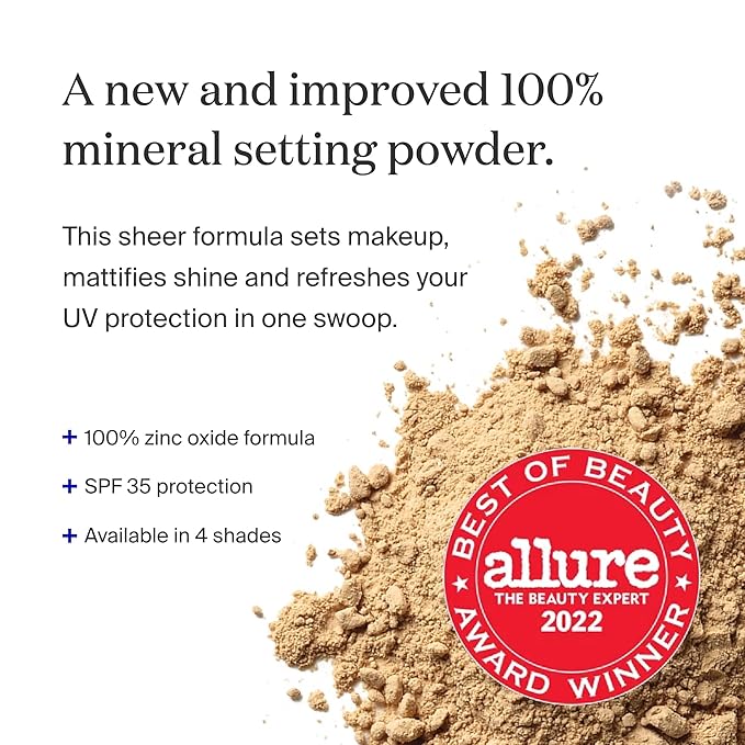 Supergoop! (Re) setting Mineral Powder, Medium - 0.15 oz - Makeup Setting Powder + Broad Spectrum SPF 35 PA+++ Sunscreen - With Ceramides, Olive Glycerides & Coated Silica Spheres-VivaGrace Women