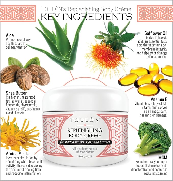 Bruise Cream with Arnica Montana, Shea Butter & Vitamin E: Repair Bruises, Stretch Marks Cream & Scars: 4 oz. For Women and Men-VivaGrace Women