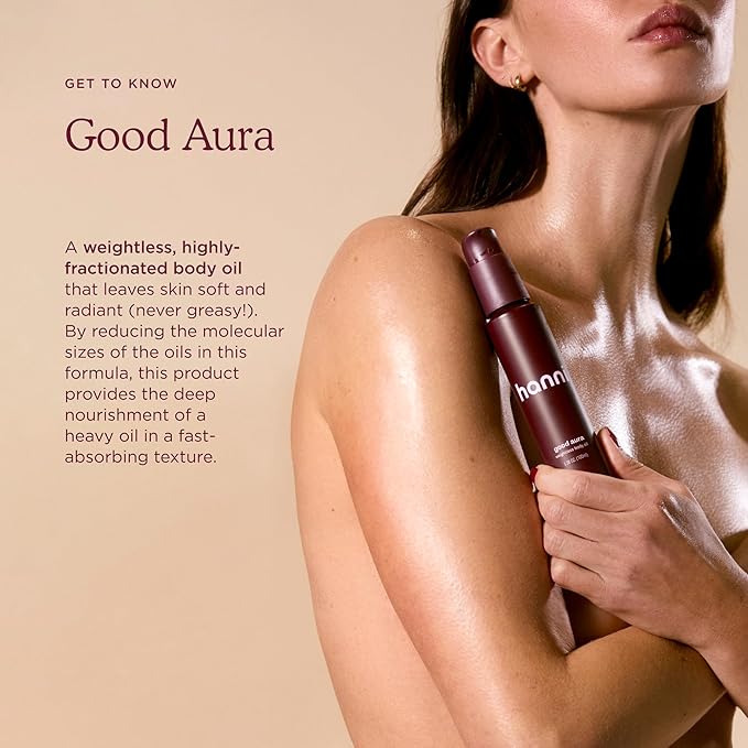 HANNI Good Aura Dry Body Oil, Lightweight After-Shower Moisturizer with Jojoba, Coconut, Baobab, and Buriti Oils, Non-Greasy Skincare for Soft Skin, 100 mL / 3.38 oz-VivaGrace Women