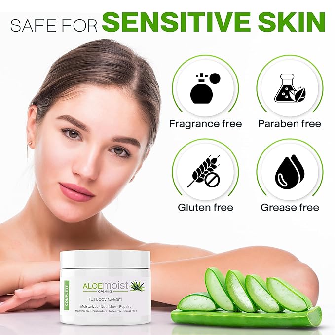 Organic Aloe Vera Lotion - Face & Body Moisturizing Cream with Natural Aloe Vera, Vitamin E Oil, Vitamin C, Retinol Cream, Shea Butter – Anti Aging Face Moisturizer for Women, Dry Skin (8 oz)-VivaGrace Women