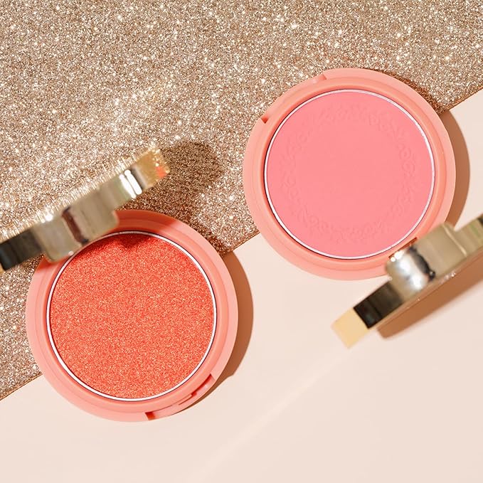 Oulac Yellow Pink Blushers for Cheeks Fair Skin Vegan,Mineral Powder Blush,Rich Colors, Buildable Blusher, Easy to Blend,Vegan,4,8g 13 Petal Blossom-VivaGrace Women