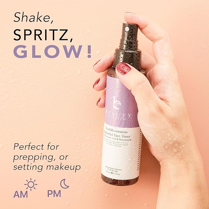 Bakuchiol Face Toner - USA Made with Natural & Organic Ingredients, Skin Toner for Oily and Acne Prone Skin, Spray Toner for Aging Skin, Smoothes Fine Lines & Wrinkles, Face Toner for Women Anti Aging-VivaGrace Women