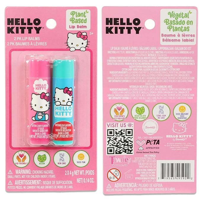 Hello Kitty Lip Balm Tubes - Bundle with 8 Hello Kitty Lip Balms in Assorted Flavors for Party Favors Plus Hello Kitty Stickers, Sticker Activity Book, More | Hello Kitty Party Favors-VivaGrace Women