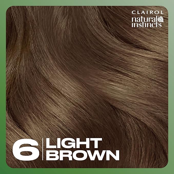 Clairol Natural Instincts Demi-Permanent Hair Color, 6 Light Brown Hair Color, Pack of 1-VivaGrace Women