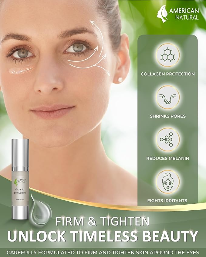 Blend Organic Eye Serum For Bags Under Eyes - Dark Eye Circle Remover with Eyebright Extract - Under Eye Serum For Dark Circles and Puffiness - Anti Aging Eye Cream For Women (0.5Oz)-VivaGrace Women