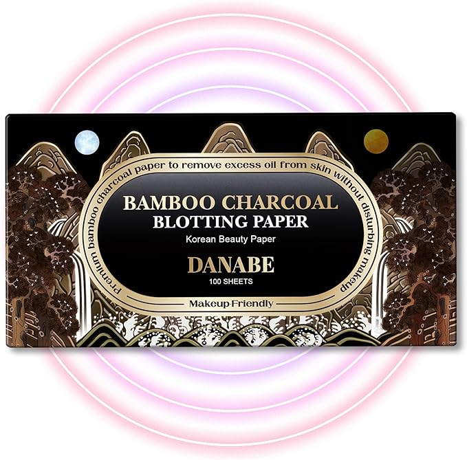 [KPOP Beauty] Makeup Friendly Oil Blotting Paper - DANABE Bamboo Charcoal Face Oil Blotting Sheets | Korean Skincare Oil Absorbing Sheets for Face (4x3.6 in.100 Large Sheets)-VivaGrace Women