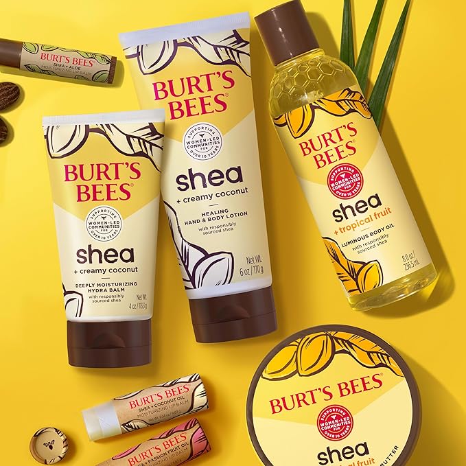 Burt's Bees Lip Balm Mothers Day Gifts for Mom - Shea and Aloe Lip Moisturizer With Responsibly Sourced Beeswax, Tint-Free, Natural Origin Conditioning Lip Treatment, 4 Tubes, 0.15 oz.-VivaGrace Women