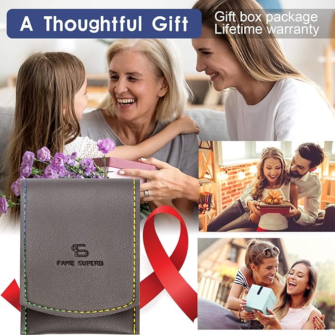 Manicure Pedicure Kit Nail Clippers Set Fingernails & Toenails Vibrissac Scissor 5 Pieces Best Care Tools for Man & Women with Travel Case (Gray/Black_A) (Gray/Black_A)-VivaGrace Women