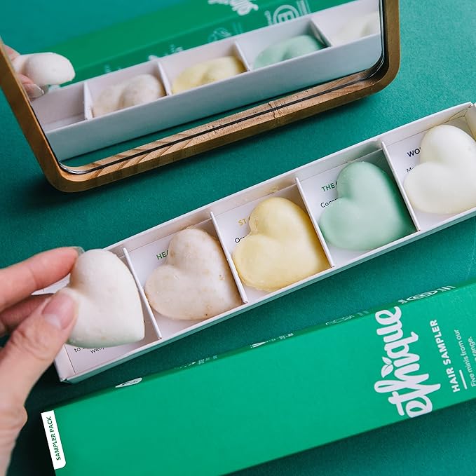 Ethique Hair Sampler - Shampoo & Conditioner - Plastic-Free, Vegan, Cruelty-Free, Eco-Friendly, 5 Travel Bars (Pack of 1)-VivaGrace Women