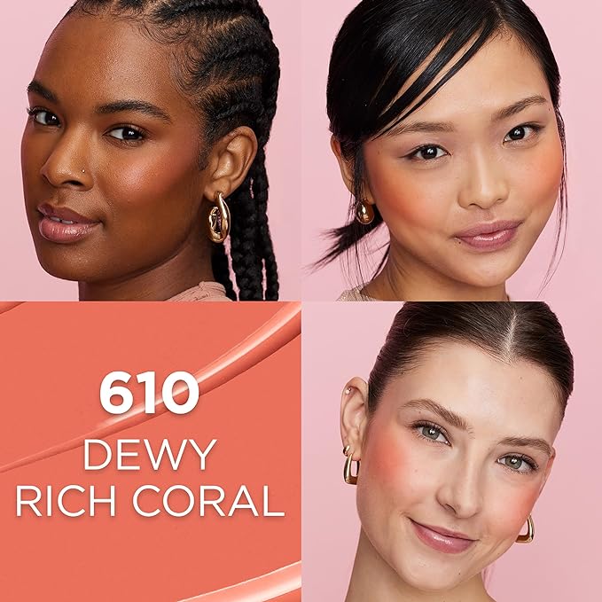 L'Oreal Paris True Match Lumi Le Liquid Blush, Intense Lightweight Blush Formula With Liquid Pigments, Dewy Rich Coral, 0.33 Fl Oz-VivaGrace Women