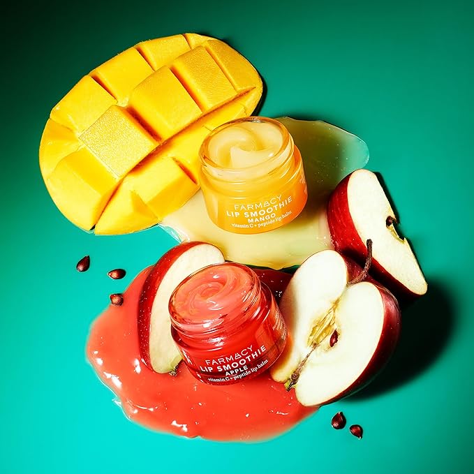 Farmacy Plump + Shine Lip Smoothie Duo - Peptide Lip Balm - Lip Moisturizer & Plumper with Vitamin C - Apple & Mango with High Gloss Finish-VivaGrace Women