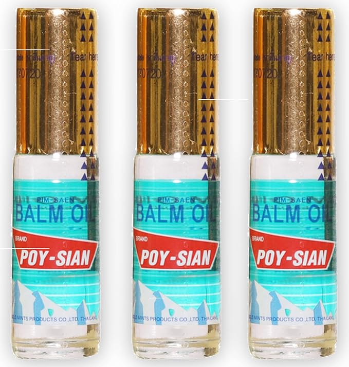 POY-SIAN Thai Pim-Saen Balm Oil 5ml Roll-On (Pack of 3)-VivaGrace Women