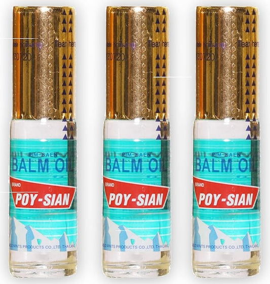 POY-SIAN Thai Pim-Saen Balm Oil 5ml Roll-On (Pack of 3)-VivaGrace Women