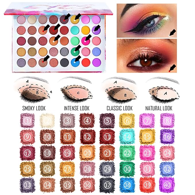 All-in-one Professional Makeup Set for Beginners or teen girls, Cosmetic-Gift for Women -Include Makeup Brush Set, Eyeshadow Palette, Eyebrow Pencil, Mascara, Concealer, Lip Gloss Set -014-VivaGrace Women
